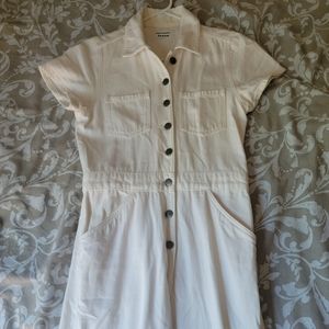 Reformation White Denim Jumpsuit